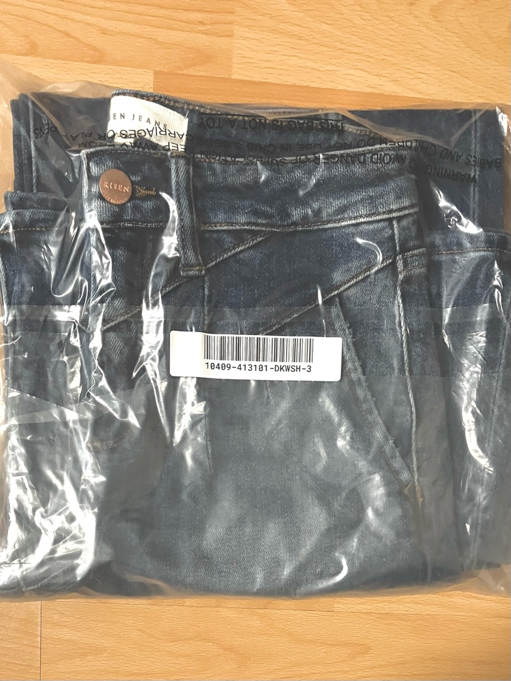 Risen High Rise Wide Jeans w/ Front Yoke - Dark Blue Rinse: Size 26 (Risen 3) - Picture 4 of 6